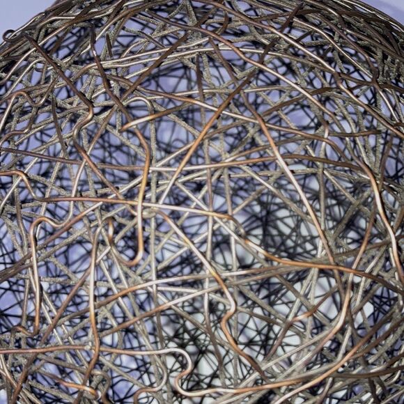 Metal Wire Ball Orb Abstract Sphere Art Sculpture Centerpiece Home Decor 8 inch - Picture 5 of 6